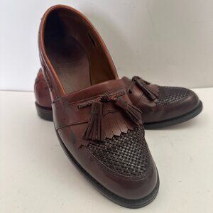 Allen Edmonds Cody Woven Tassel Loafers Shoes‎ Mens Size 9.5D Brown Leather